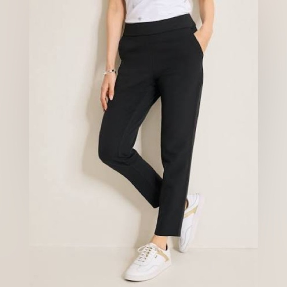 Tommy Bahama Everyday Active Mid Rise Pull-On Ankle Length Black Pants